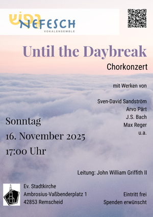 Plakat des Konzerts „Until the Daybreak“ in Remscheid