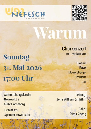 Plakat des Konzerts „Warum“ in Arnsberg