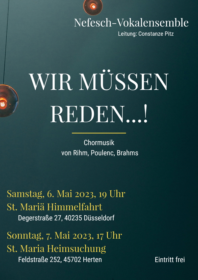 Plakat des Konzerts „Wir müssen reden…!“